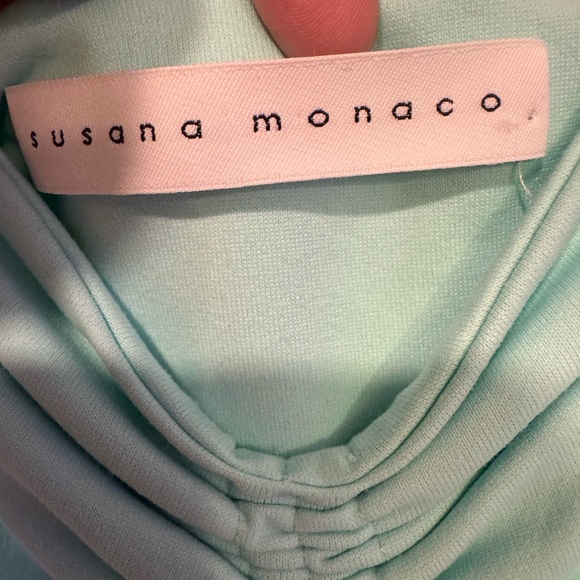 Susana Monaco Revolve Off Shoulder Mini Dress Spearmint Green Sz M - Picture 5 of 5